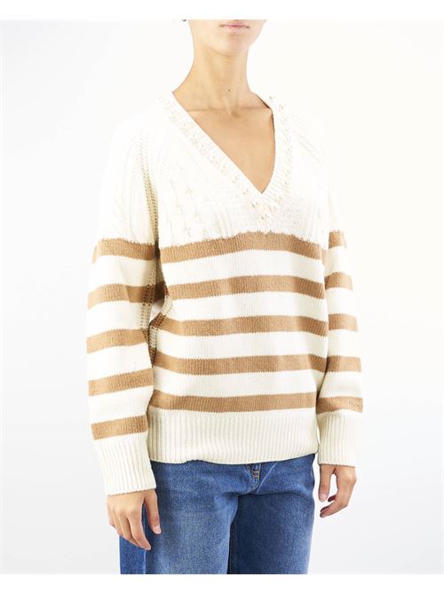 Striped jacquard sweater Ermanno by Ermanno Scervino ERMANNO BY ERMANNO SCERVINO | Sweater | D45EM029APE81MF326